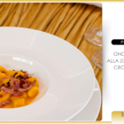 GNOCCHETTI DI PATATE ALLA ZUCCA, PANCETTINA CROCCANTE E CRUè DI CACAO